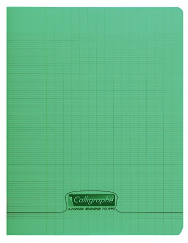 Clairefontaine 18105C - Heft / Schulheft Calligraphe 17x22 cm, 24 Blatt, französische Lineatur, 90g, Grün, 1 Stück von Calligraphe