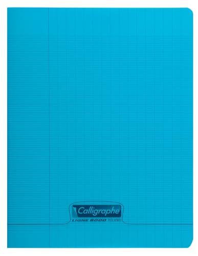 Clairefontaine 18112C - Heft / Schulheft Calligraphe 17x22 cm, 30 Blatt, französische Lineatur, 90g, Blau, 1 Stück von Calligraphe