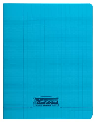 Clairefontaine 18122C - Heft / Schulheft Calligraphe 17x22 cm, 48 Blatt, französische Lineatur, 90g, Blau, 1 Stück von Calligraphe