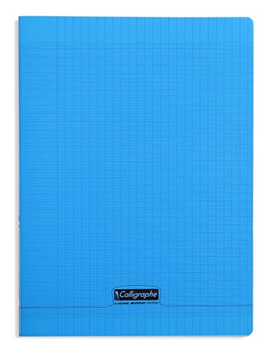 Clairefontaine 18192C - Packung mit 10 Heften Calligraphe, DIN A4+, 24x32 cm, 48 Blatt, französische Lineatur, 90g, Blau, 1 Pack von Calligraphe