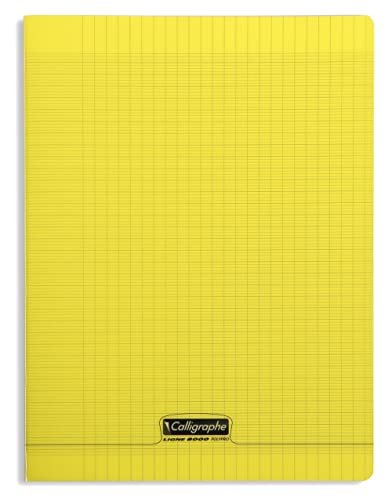Clairefontaine 18194C - Packung mit 10 Heften Calligraphe, DIN A4+, 24x32 cm,48 Blatt, französische Lineatur, 90g, Gelb, 1 Pack von Calligraphe