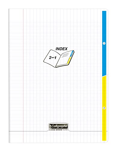 Clairefontaine 18223C - Heft Calligraphe mit 2 Index, DIN A4+, 24x32cm, 48 Blatt französische Lineatur, 90g, 1 Stück von Calligraphe