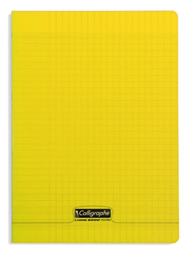 Clairefontaine 18254C - Heft / Schulheft Calligraphe DIN A4 21x29,7 cm, 70 Blatt, französische Lineatur, 90g, Gelb, 1 Stück von Calligraphe