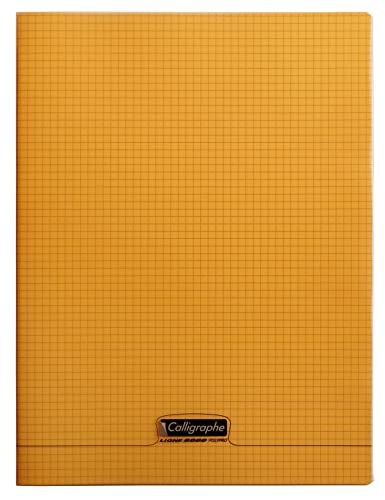 Clairefontaine 18388C - Packung mit 10 Heften Calligraphe DIN A4+, 24x32 cm, 48 Blatt, kariert, 90g, Orange, 1 Pack von Calligraphe