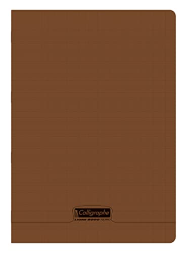 Clairefontaine 18641C - Heft Calligraphe, ideal für die Schule, geheftet, DIN A4, 21x29,7cm, 48 Blatt, französische Lineatur, 90g, 1 Stück, Braun von Calligraphe
