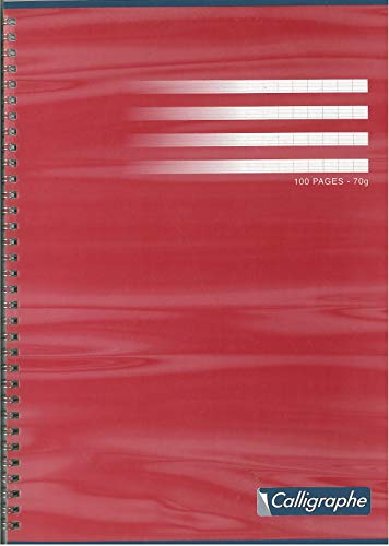 Clairefontaine 2406C - Packung mit 10 Heften Calligraphe mit Spiralbindung DINA4, französische Lineatur, 50 Blatt, 70g, farbig sortiert, 1 Pack von Calligraphe