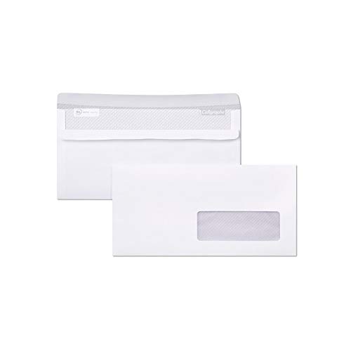 Clairefontaine 594 C Karton mit 500 Briefumschläge selbstklebend 11 x 22 cm mit Fenster 3,5 x 10 80 g weiß von Calligraphe