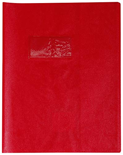 Clairefontaine 72003C - Heftumschlag / Heftschoner / Hefthülle Calligraphe mit Feinkörnung und Lederoptik, 17x22 cm, Etikettenhalter, aus PVC blickdicht und strapazierfähig, Rot, 1 Stück Clairefontaine 72003C - Heftumschlag / Heftschoner / Hefthülle Calligraphe mit Feinkörnung und Lederoptik, 17x22 cm, Etikettenhalter, aus PVC blickdicht und strapazierfähig, Rot, 1 Stück von Calligraphe