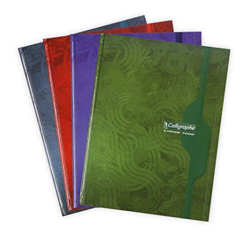 Clairefontaine 7286C - Notizbuch mit Hardcover, DIN A4+, 24 x 32cm, französische Lineatur, 288 Seiten, 1 Stück, farbig sortiert von Calligraphe