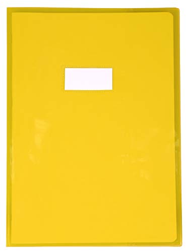 Clairefontaine 73204C - Heftumschlag Calligraphe Cristalux DIN A4 21 x 29,7 cm, glattes PVC, Etikettenhalter, Gelb transparent, 1 Stück von Calligraphe