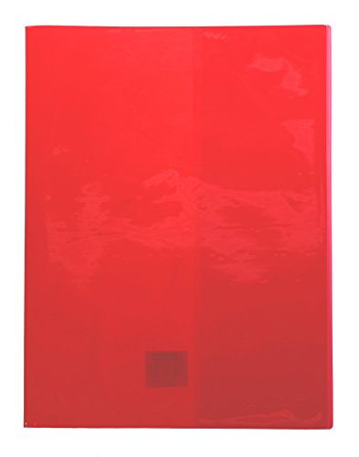 Clairefontaine 73403C - Heftumschlag Calligraphe Cristalux DIN A4+ 24x32 cm, glattes PVC, Etikettenhalter, Rot Transparent, 1 Stück von Calligraphe