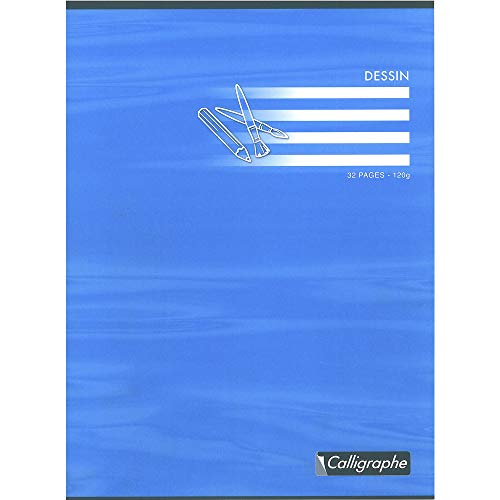 Clairefontaine 7553C - Zeichenheft / Skizzenbuch Calligraphe DIN A4+ 24x32 cm, 16 Blatt, blanko, 120g Zeichenpapier, farbig sortiert, 1 Stück von Calligraphe