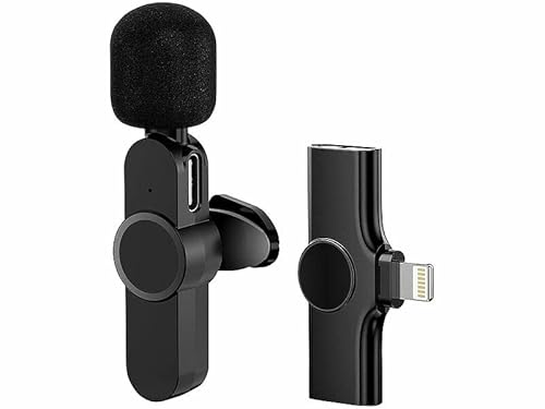 Callstel Ansteckmikrofon: Mini-Funkmikrofon-Set kompatibel mit kompatibel mit iPhone & kompatibel mit iPad, 2,4 GHz, 48 kHz Stereo, 20 m (Mikrophone) von Callstel