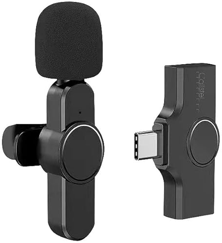 Callstel Funkmikrofon Handy: Mini-Funkmikrofon-Set für USB-C-Geräte, 2,4 GHz, 48 kHz Stereo, 10 m (Lavalier Mikrofon, Mikrophone, Krawatten Kamera) von Callstel