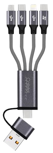 Callstel Handy Kabel: 8in1-Lade- & Datenkabel USB-C/A zu USB-C/Micro-USB/Lightning, 30cm, 3A (Multi USB Kabel, USBkabel, Mehrfachstecker) von Callstel