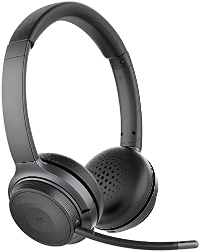 Callstel Headset kabellos: Profi-Stereo-Headset mit Bluetooth 5, 18-Std.-Akku, 30 m Reichweite (Funk Headset, Wireless Headset, Freisprecheinrichtung) von Callstel