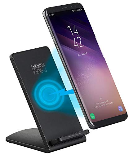 Callstel Induktions Ladestation: Induktions-Ladeständer für Qi-kompatible Smartphones, 1A, 5 W, schwarz (Ladestation Smartphone, Smartphone Ladegerät, Apple Ladekabel) von Callstel