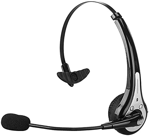 Callstel Kopfhörer mit Mikrofon: Profi-Mono-Headset mit Bluetooth, Geräuschunterdrückung, 10-Std.-Akku (Wireless Headset, Telefon, Freisprecheinrichtung) von Callstel