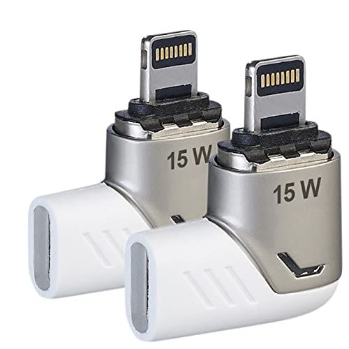 Callstel Magnet-Adapter iPhone: 2er-Set Lightning-kompatibler 90°-USB-C-Schnell-Ladeadapter,magnetisch (Magnetic Lightning Adapter, Adapter für Lightning Anschluss, Handy Datenkabel) von Callstel