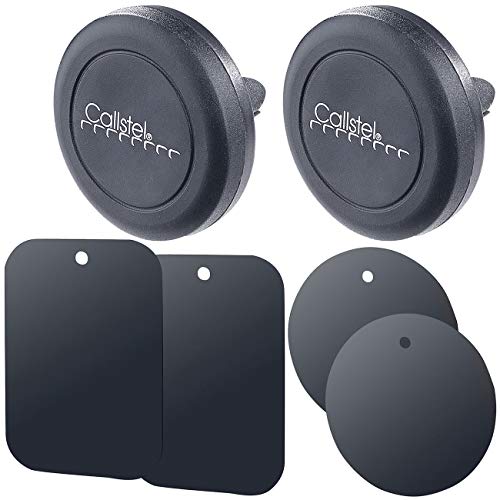 Callstel Handyhalter Kfz: 2er-Set Mini-Kfz-Smartphone-Halterungen für Lüftungsgitter (Handy Magnet, Magnet Handyhalter, Magnethalter) von Callstel