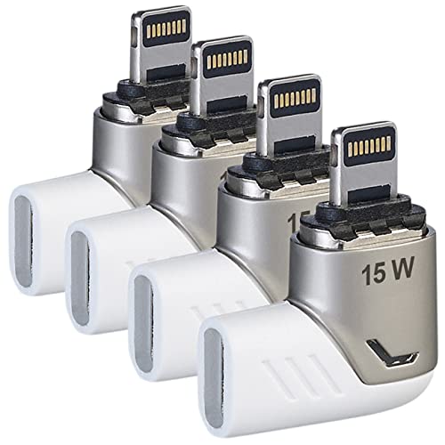 Callstel Magnetstecker iPhone: 4er-Set Lightning-kompatibler 90°-USB-C-Schnell-Ladeadapter,magnetisch (Lightning Magnetic Adapter, Handyadapter) von Callstel