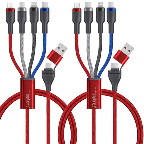 Callstel Multiladekabel: 2 x 8in1-Datenkabel USB-C/A zu USB-C/Micro-USB/Lightning, 1,2m, 60w (multifunktionale Ladekabel, Multi Ladekabel iPhones, Kopfhörer Adapter) von Callstel
