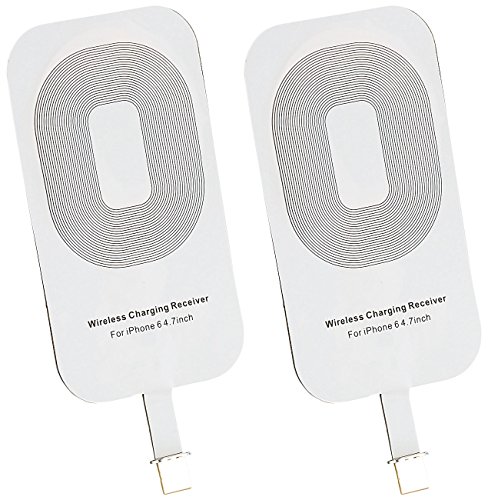 Callstel Qi Induktions-Ladegerät: Qi-komp. Receiver-Pad kompatibel mit iPhone 6/7/s und iPhone 6/7/s Plus - 2er Set (Receiver-Pad für Qi-Ladegerät, Qi-kompatible, Charger) von Callstel