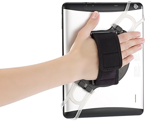 Callstel Tablet Halter Hand: 2in1-Tablet-Halterung mit Handschlaufe & Ständer für Tablets 7-11,9" (iPad Halterung Hand, Tablet Handhalter, Smartphone) von Callstel