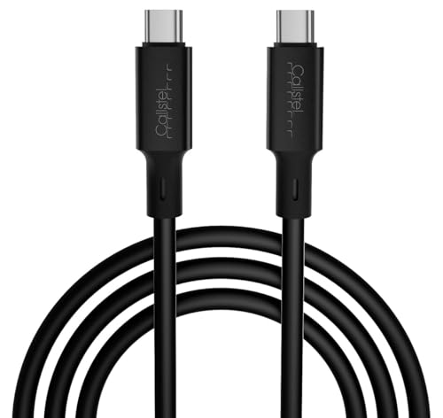 Callstel Typ C USB Kabel: Ultraflexibles Silikon-Lade-/Datenkabel USB-C/-C, 100W PD, 2m, schwarz (Ladekabel) von Callstel