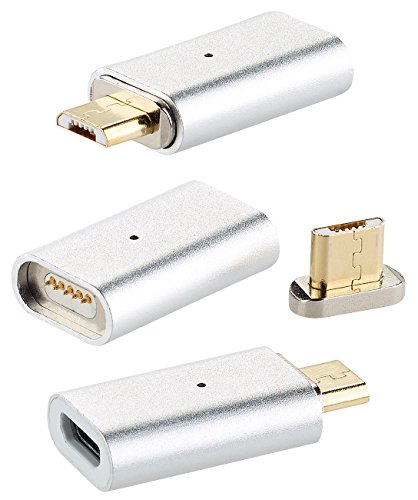 Callstel USB Magnetkupplung: Magnetischer Micro-USB-Adapter für Lade- und Datenkabel, 3er-Set (Ladekabel Magnet, Magnetadapter Handy, Handyladekabel) von Callstel