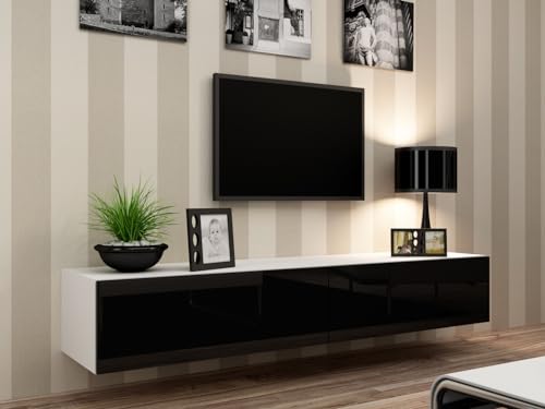 Cama TV Stand VIGO '180' 30/180/40 White/Black Gloss von Cama MEBLE