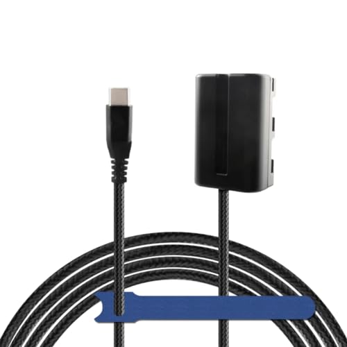 Camaisa Geflochtenes Kabel Type-C auf NP-FM500H Dummy-Batterie FM500H DC Koppler für Sony-Kameras SLT A57 A57K A57M A57Y von Camaisa