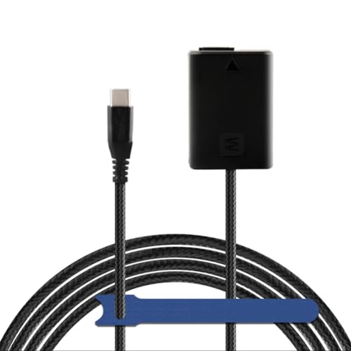 Camaisa PD USB-C geflochtenes Stromkabel zu NP-FW50 Dummy-Akku AC-PW20 DC Koppler für Sony Alpha A5100 A6500 A6400 A6000 A55 A7 Camaisa PD USB-C geflochtenes Stromkabel zu NP-FW50 Dummy-Akku AC-PW20 DC Koppler für Sony Alpha A5100 A6500 A6400 A6000 A55 A7 von Camaisa