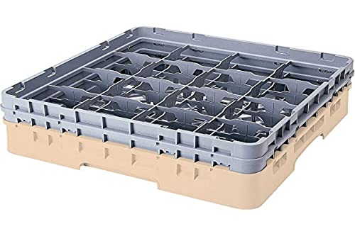 Cambro 16S534 Camracks Polypropylen Körbe für Stiel und Bechergläser mit 16 Fächern, 1/1 Grösse, Beige, 11.11cm Durchmesser, 15.5cm Maximale Höhe, 4 Stück von Cambro