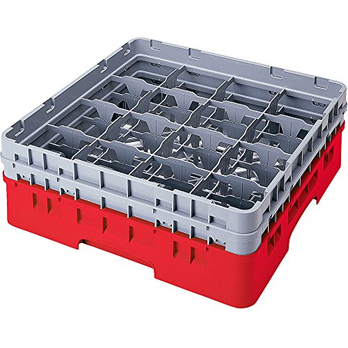 Cambro 16S738 Camracks Polypropylen Körbe für Stiel und Bechergläser mit 16 Fächern, 1/1 Grösse, Rot, 11.11cm Durchmesser, 19.6cm Maximale Höhe, 3 Stück Cambro 16S738 Camracks Polypropylen Körbe für Stiel und Bechergläser mit 16 Fächern, 1/1 Grösse, Rot, 11.11cm Durchmesser, 19.6cm Maximale Höhe, 3 Stück von Cambro