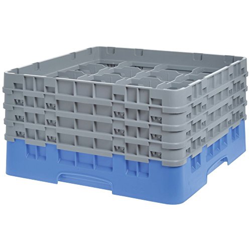 Cambro 16S800 Camracks Polypropylen Körbe für Stiel und Bechergläser mit 16 Fächern, 1/1 Grösse, Blau, 11.11cm Durchmesser, 21.5cm Maximale Höhe, 2 Stück von Cambro