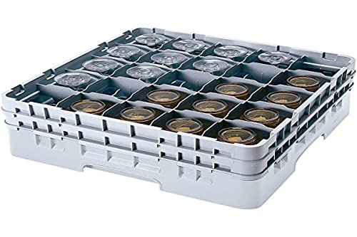 Cambro 30S1114 Camrack Polypropylen Körbe für Stiel und Bechergläser mit 30 Fächern, 1/1 Grösse, Grau, 7.94cm Durchmesser, 29.8cm Maximale Höhe, 2 Stück von Cambro