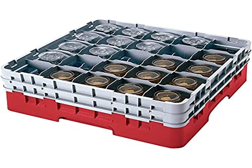 Cambro 30S1114 Camrack Polypropylen Körbe für Stiel und Bechergläser mit 30 Fächern, 1/1 Grösse, Preiselbeere, 7.94cm Durchmesser, 29.8cm Maximale Höhe, 2 Stück von Cambro