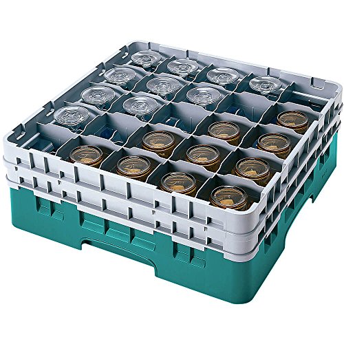 Cambro 30S318 Camrack Polypropylen Körbe für Stiel und Bechergläser mit 30 Fächern, 1/1 Grösse, Türkis, 7.94cm Durchmesser, 9.2cm Maximale Höhe, 5 Stück von Cambro