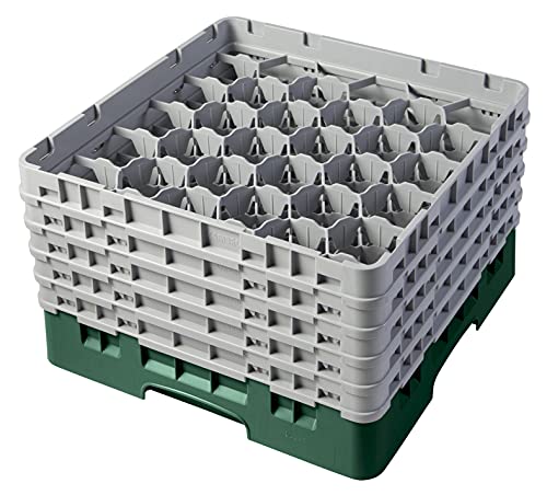 Cambro 30S958 Camrack Polypropylen Körbe für Stiel und Bechergläser mit 30 Fächern, 1/1 Grösse, Flaschengrün, 7.94cm Durchmesser, 25.7cm Maximale Höhe, 2 Stück von Cambro