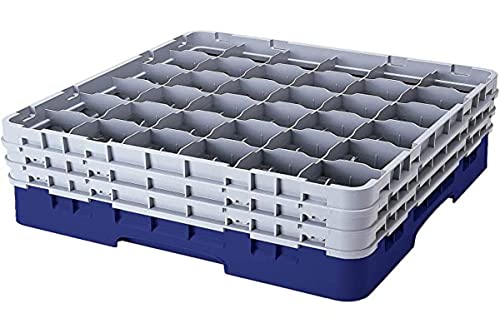 Cambro 36S1058 Camracks Polypropylen Rack für 7.3cm Durchmesser Stiel und Bechergläser, Marineblau, 1/1 Grösse, 36 Fächer, 27.9cm Höhe, 2 Stück von Cambro