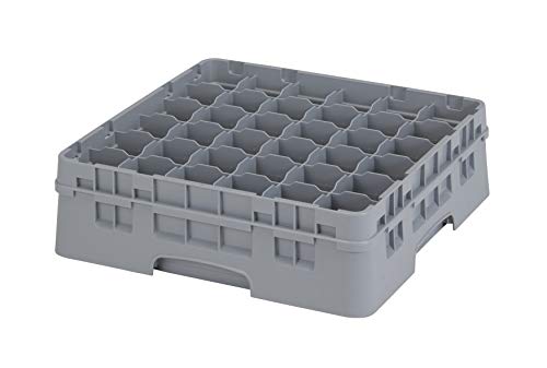 Cambro 36S418 Camracks Polypropylen Rack für 7.3cm Durchmesser Stiel und Bechergläser, Grau, 1/1 Grösse, 36 Fächer, 11.4cm Höhe, 5 Stück von Cambro