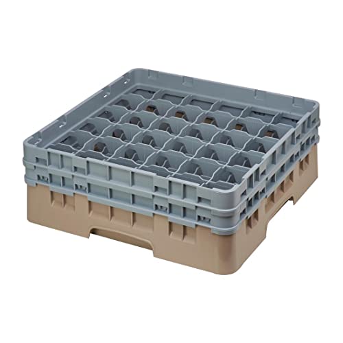 Voetglazenkorf m/2 opzetstukken 500x500 H 184mm max 133mm 36 comp. Cambro 36S434-184 Beige von Cambro