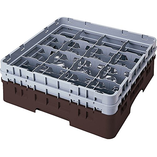 Voetglazenkorf m/4 opzetstukken 500x500 H 267mm max 215mm 16 comp. Cambro 16S800-167 Brown von Cambro