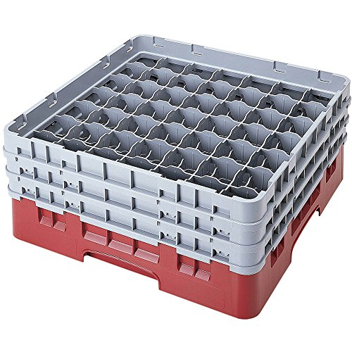 Voetglazenkorf m/4 opzetstukken 500x500 H 267mm max 215mm 49 comp. Cambro 49S800-416 Cranberry von Cambro