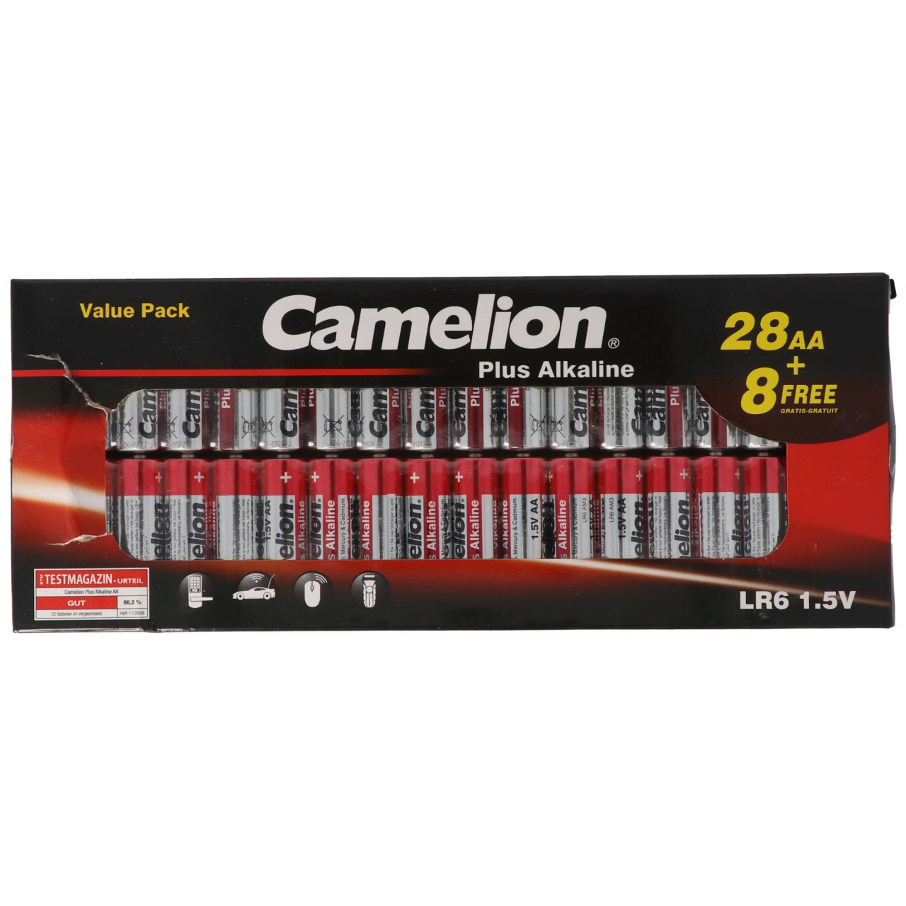 28+8 gratis, Sparpack Camelion Plus Alkaline Mignon Batterien, AA, LR6, 1,5V von Camelion