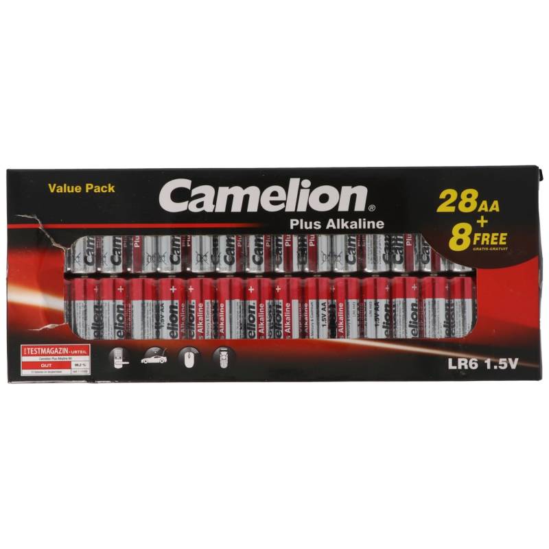 28+8 gratis, Sparpack Camelion Plus Alkaline Mignon Batterien, AA, LR6, 1,5V von Camelion