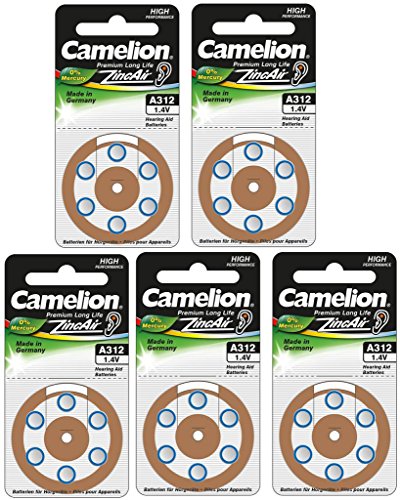 30 x CAMELION A312 HÖRGERÄTE BATTERIE ZINC AIR PR41 ZL3 von Camelion