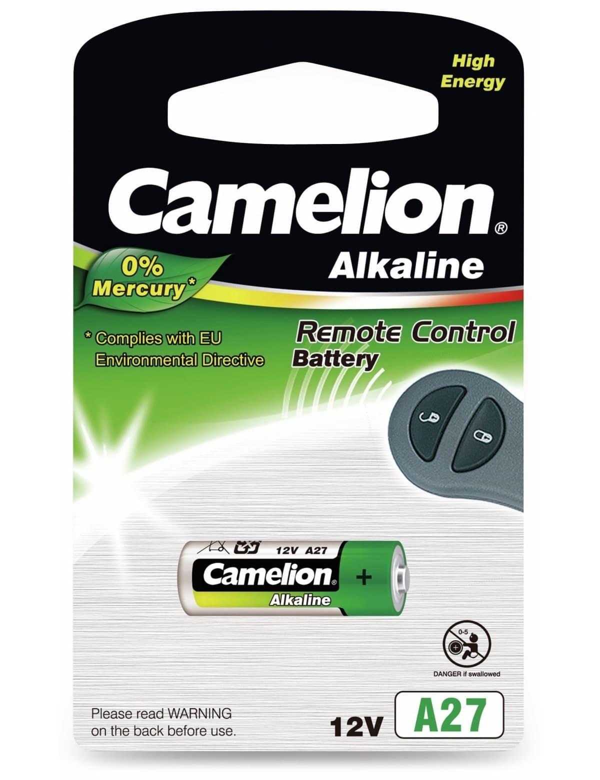 CAMELION 12V-Batterie, Plus Alkaline, A27, 1 Stück von Camelion