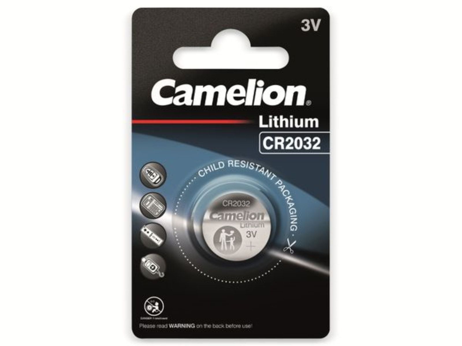 CAMELION Knopfzelle, CR2032, Lithium, 3 V, 220 mAh, 1 St. von Camelion